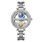 Reloj Mecánico Automático para Mujer - Diseño Luna Calado con Diamantes Incrustados