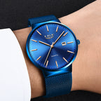 Nuevo reloj de malla impermeable ultrafino fresco