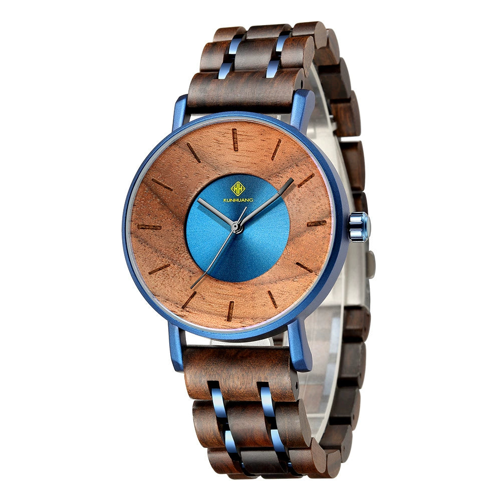 Reloj de Madera y Aleación: Innovación con Cristal Curvo