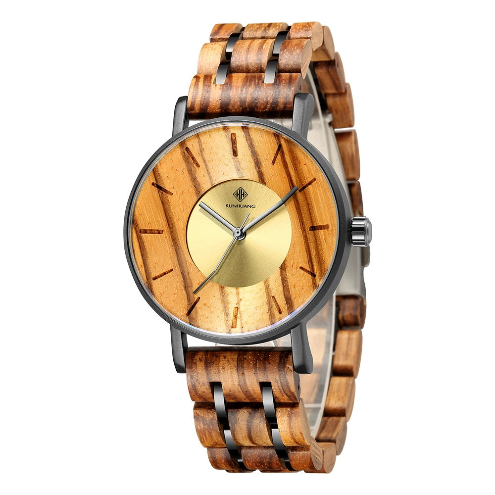 Reloj de Madera y Aleación: Innovación con Cristal Curvo