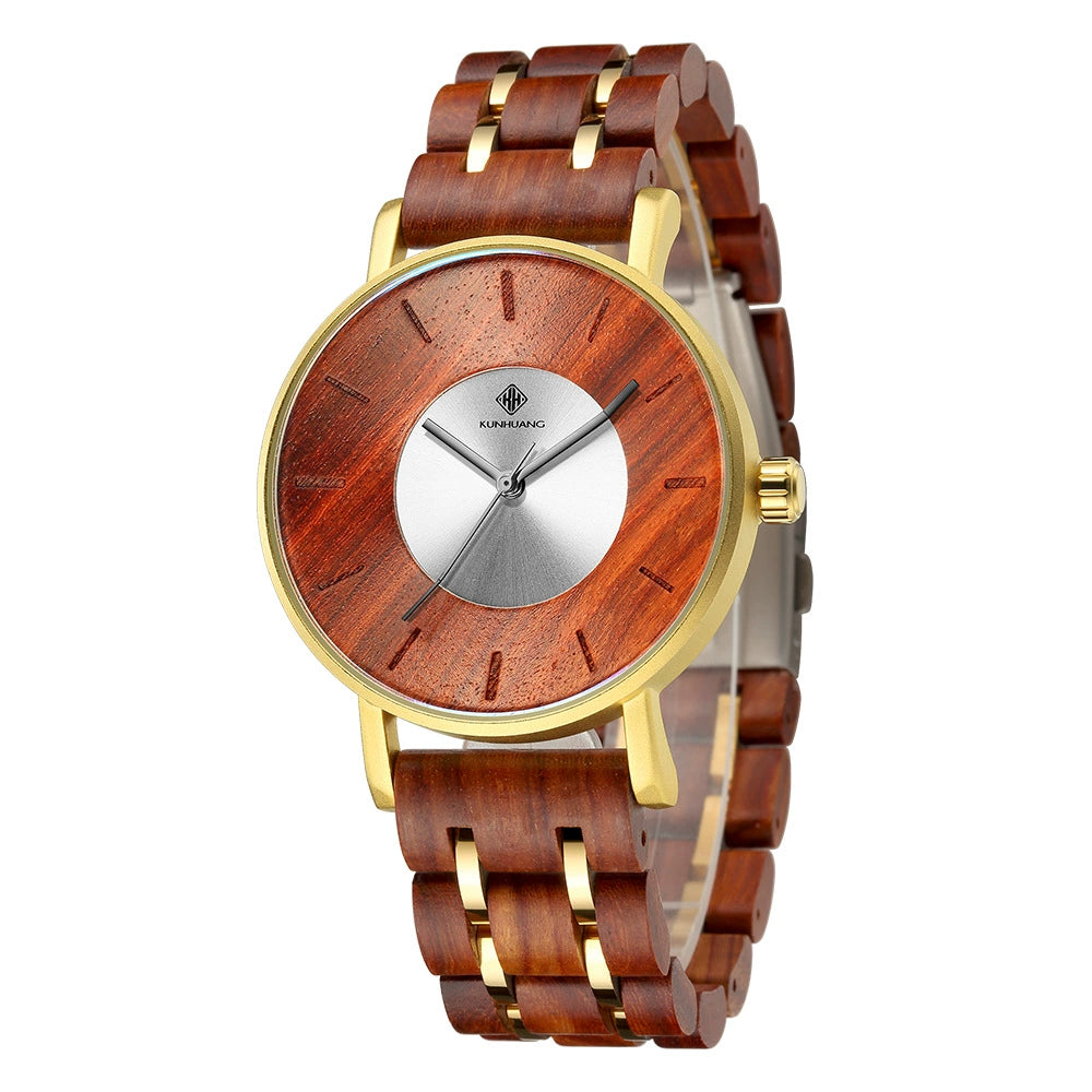 Reloj de Madera y Aleación: Innovación con Cristal Curvo