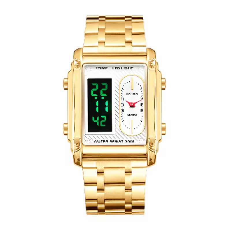 BESTWIN 126 Reloj de Cuarzo Unisex con Correa de Acero Inoxidable