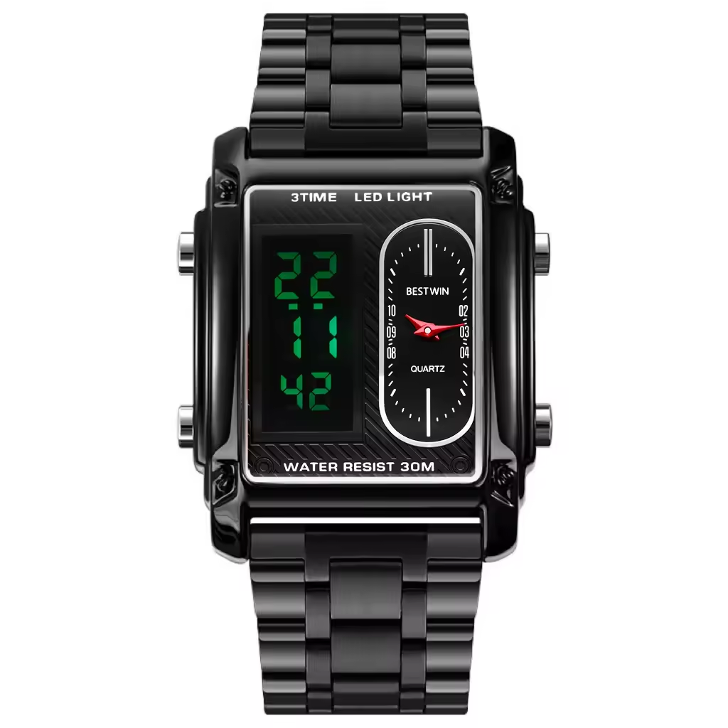 BESTWIN 126 Reloj de Cuarzo Unisex con Correa de Acero Inoxidable