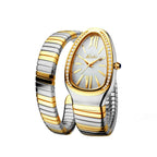 Reloj de moda pulsera de cabeza de serpiente de acero