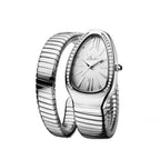 Reloj de moda pulsera de cabeza de serpiente de acero