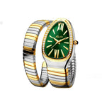 Reloj de moda pulsera de cabeza de serpiente de acero