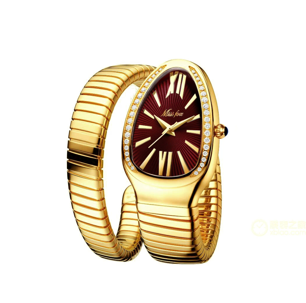 Reloj de moda pulsera de cabeza de serpiente de acero