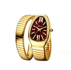 Reloj de moda pulsera de cabeza de serpiente de acero