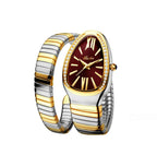 Reloj de moda pulsera de cabeza de serpiente de acero