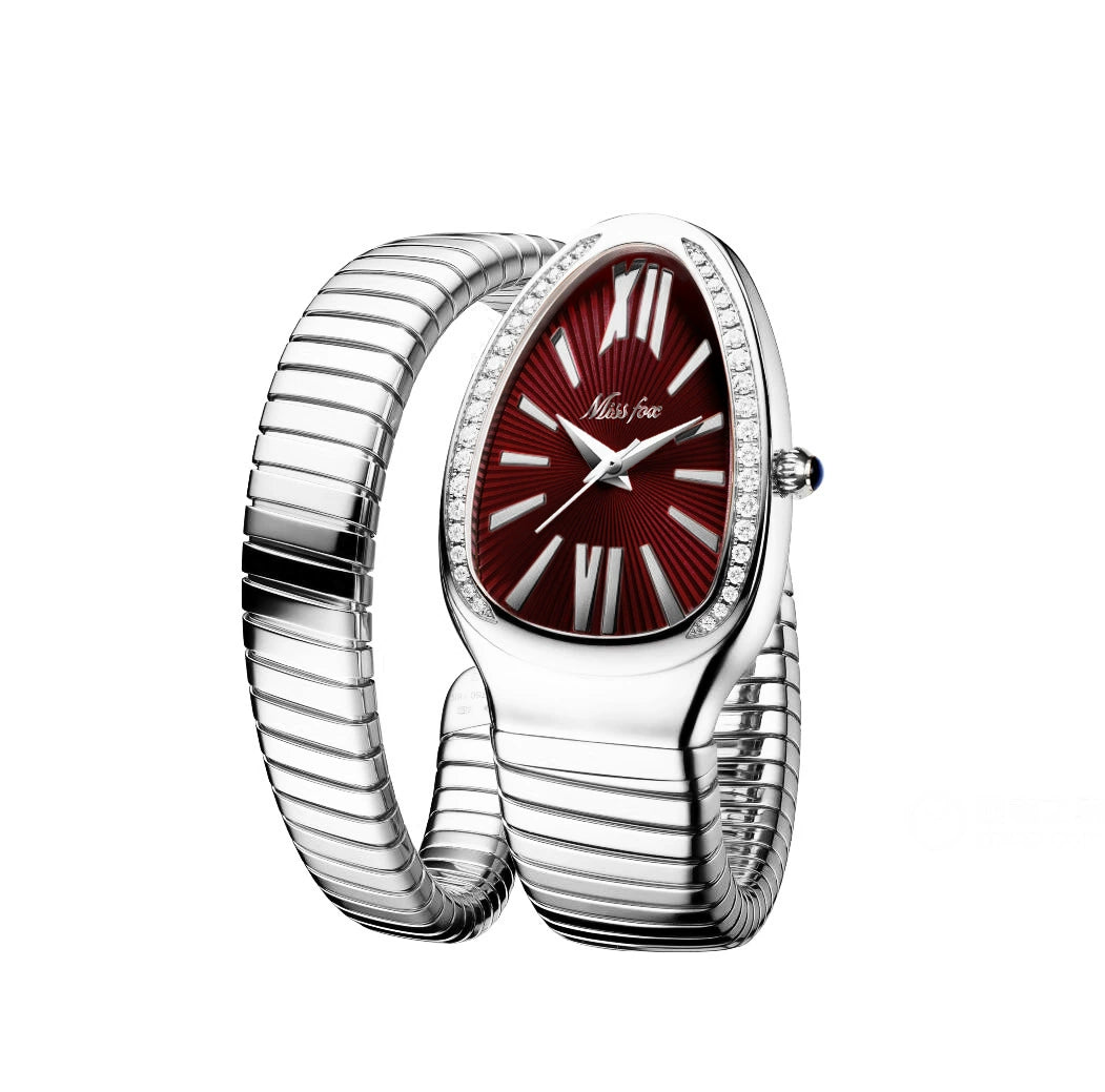 Reloj de moda pulsera de cabeza de serpiente de acero