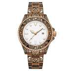 Reloj de Moda Unisex Estilo Vintage Dorado 1181
