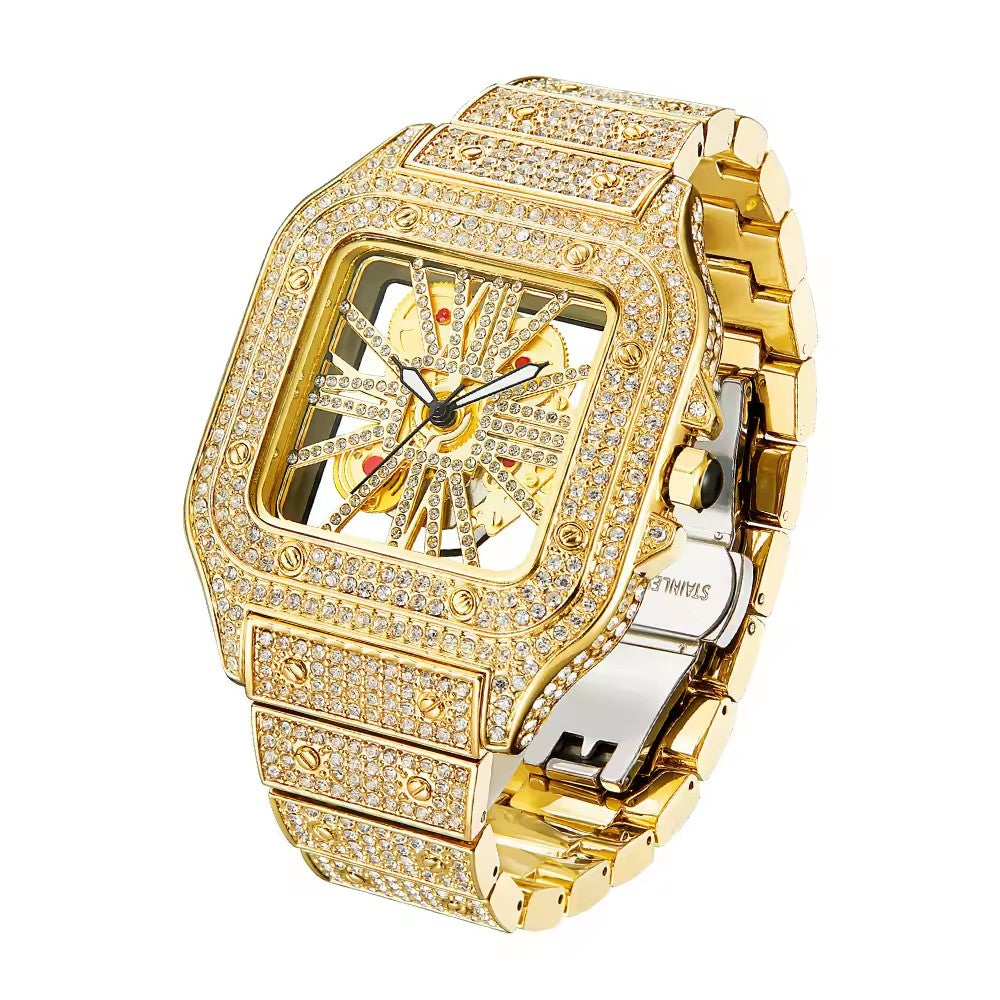 MISSFOX 324 Reloj Masculino de Lujo con Diamantes