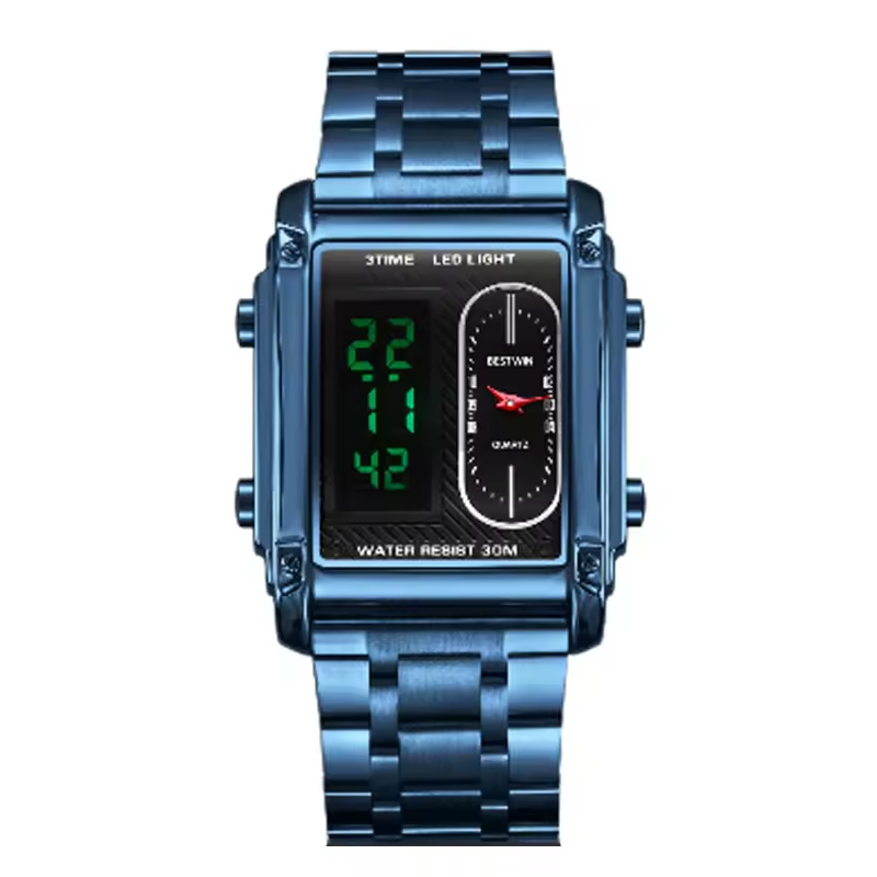 BESTWIN 126 Reloj de Cuarzo Unisex con Correa de Acero Inoxidable