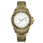 Reloj de Moda Unisex Estilo Vintage Dorado 1181