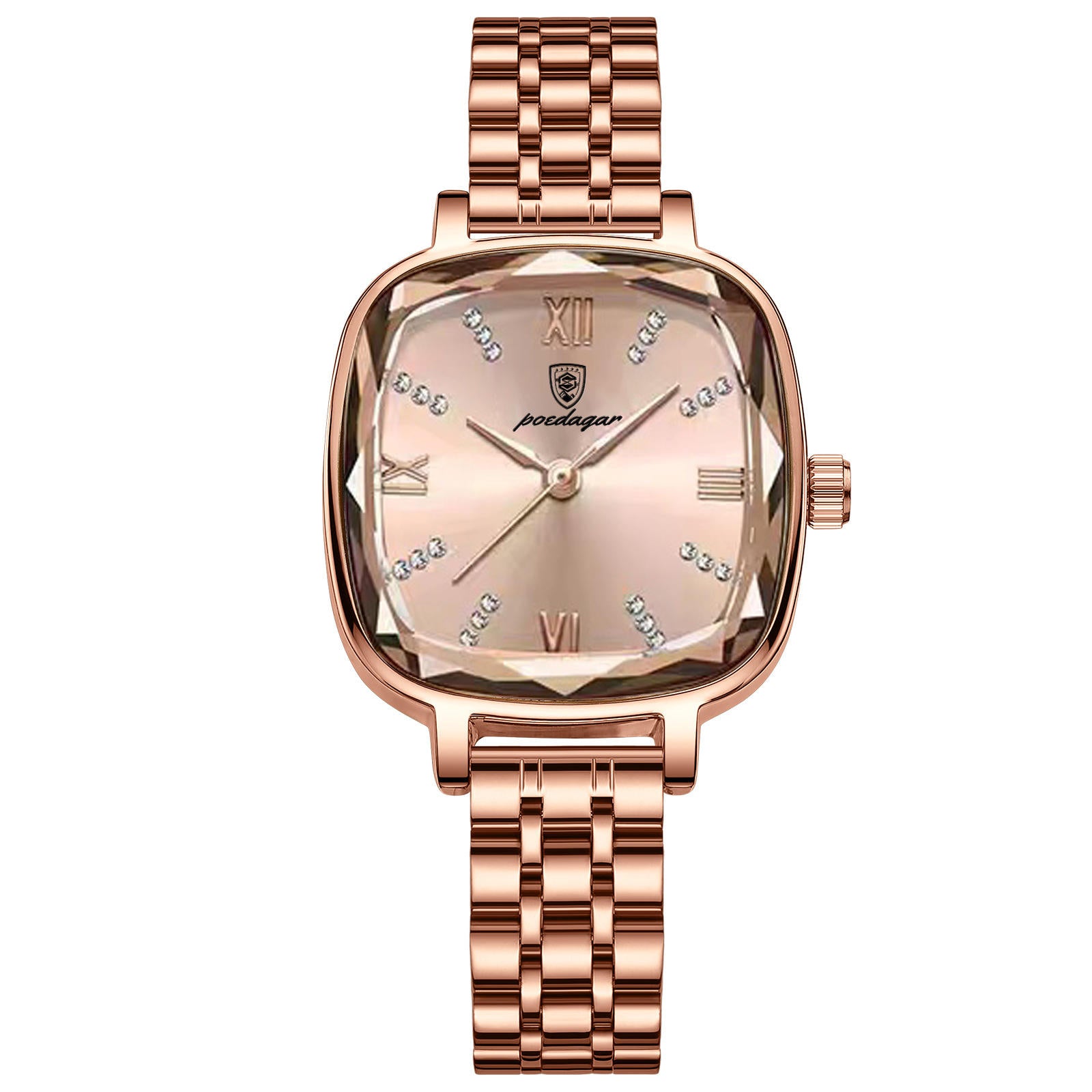 Reloj Femenino de Lujo con Diamantes y Acero Inoxidable POEDAGAR 712