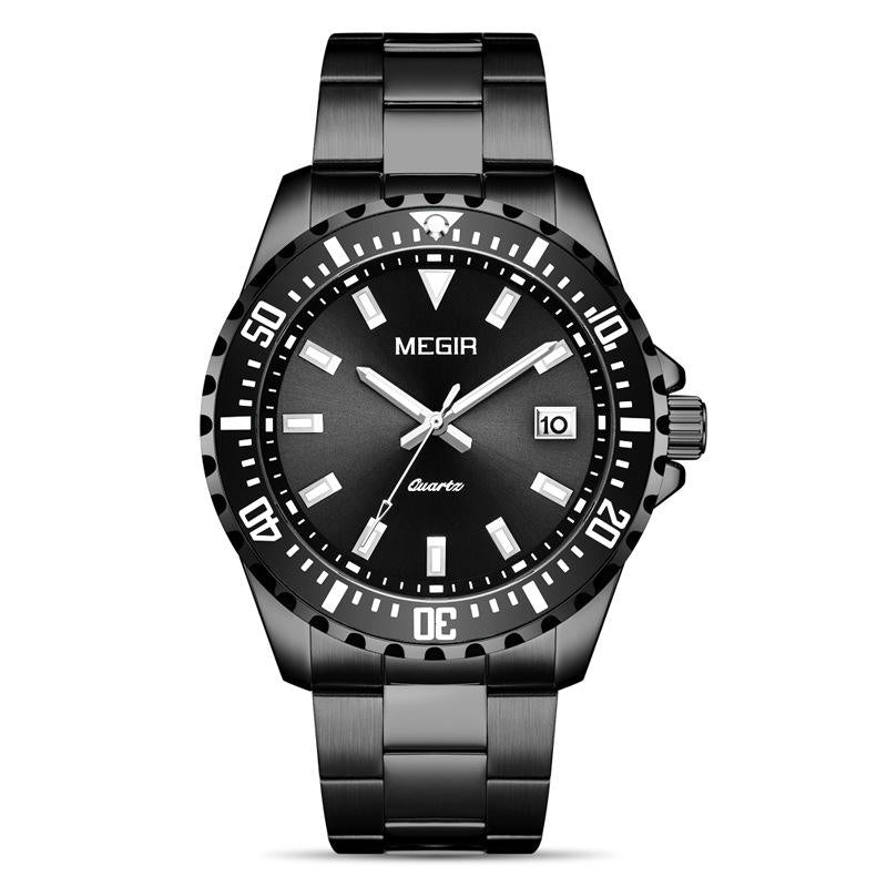 MEGIR 2064AG Reloj Masculino de Lujo de Acero Inoxidable