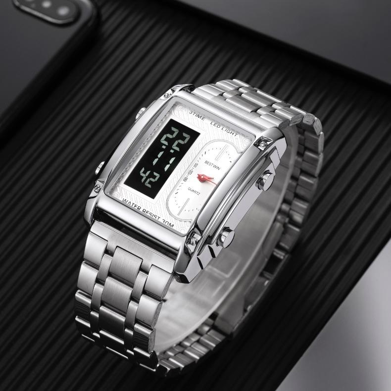 BESTWIN 126 Reloj de Cuarzo Unisex con Correa de Acero Inoxidable