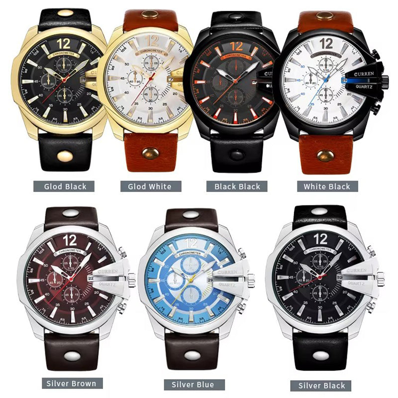 CURREN 8176 Reloj Masculino de Cuarzo Estilo Negocios