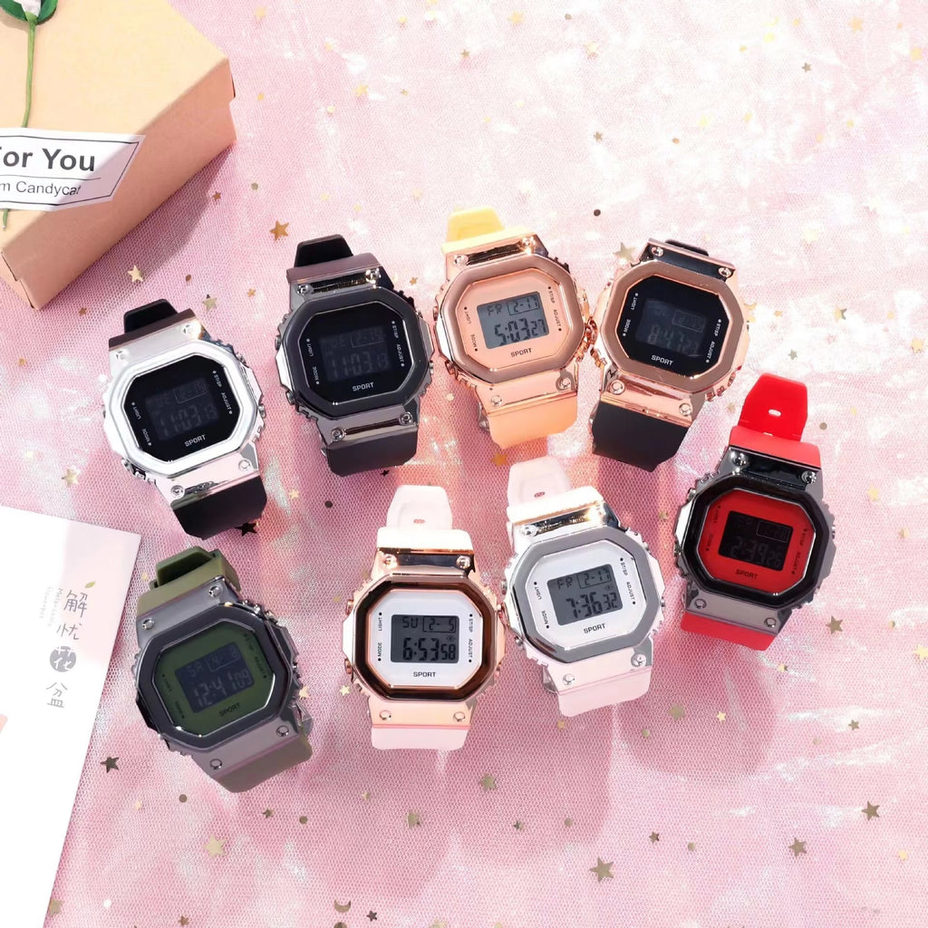 Reloj Deportivo Unisex de Diseño Cuadrado DF-1