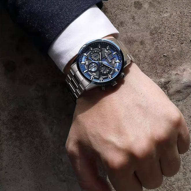 MEGIR 2220G Reloj Masculino de Cuarzo y Acero Inoxidable
