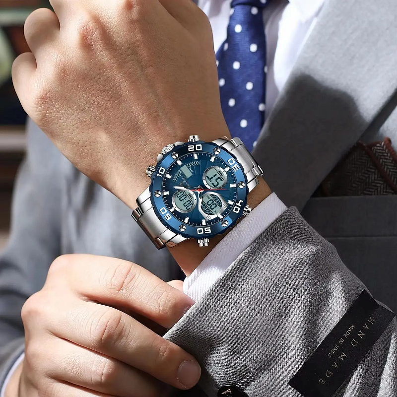 Reloj Dual Display para Hombre POEDAGAR E102