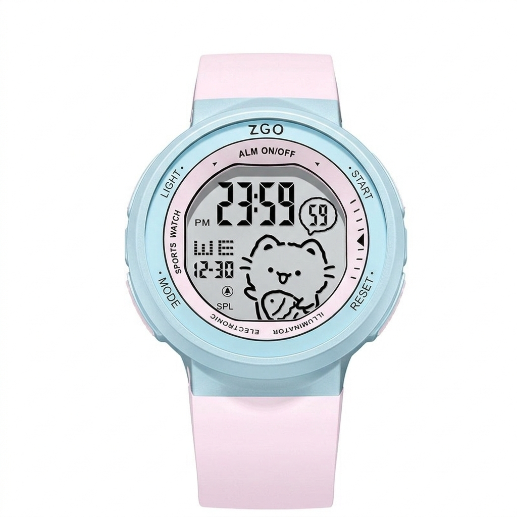 Reloj Deportivo Digital ZGO para Jóvenes Osito Pop con Resistencia y Estilo Divertido.