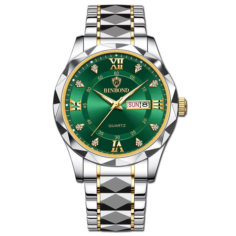 Reloj de Pulsera para Parejas, Modelo 2026, Reloj de Cuarzo Luminoso de Acero Inoxidable