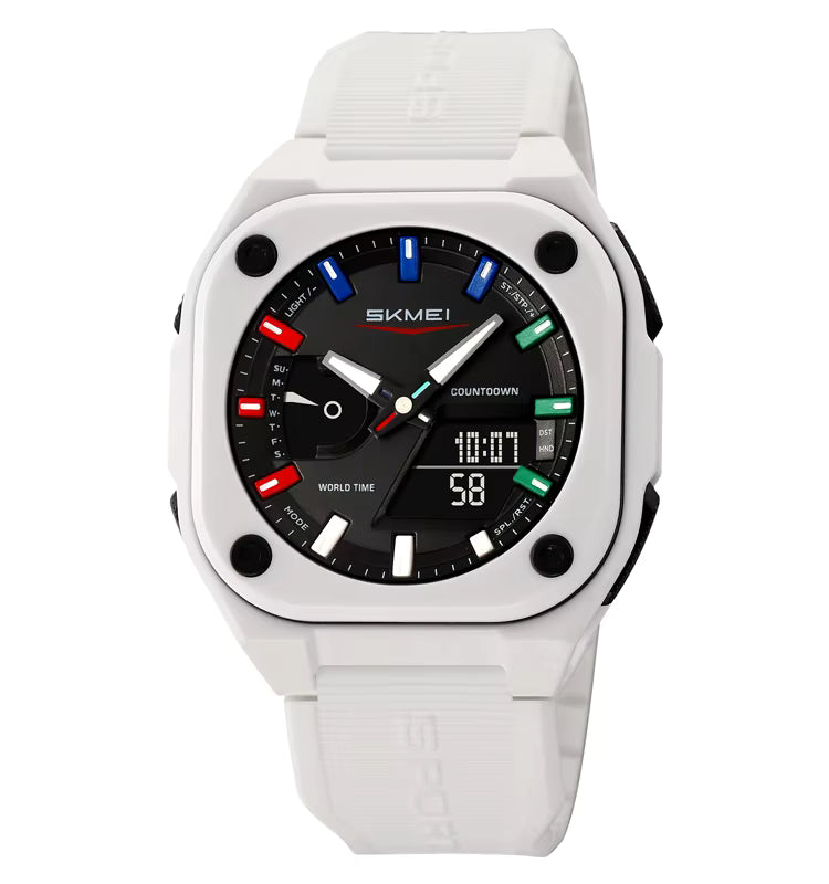 Reloj deportivo con pantalla LED de alarma Dual Movt para hombre