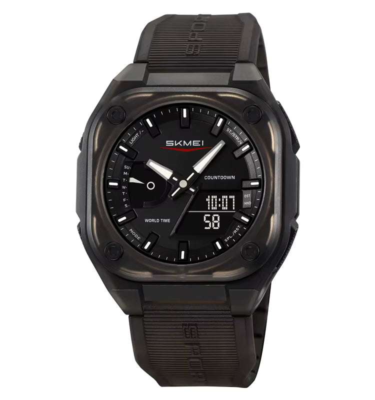 Reloj deportivo con pantalla LED de alarma Dual Movt para hombre