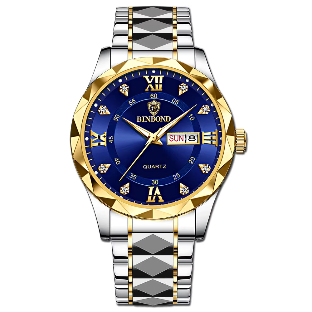 Reloj de Pulsera para Parejas, Modelo 2026, Reloj de Cuarzo Luminoso de Acero Inoxidable