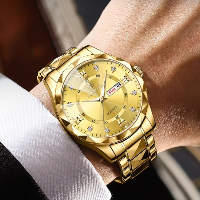 Reloj de Pulsera para Parejas, Modelo 2026, Reloj de Cuarzo Luminoso de Acero Inoxidable