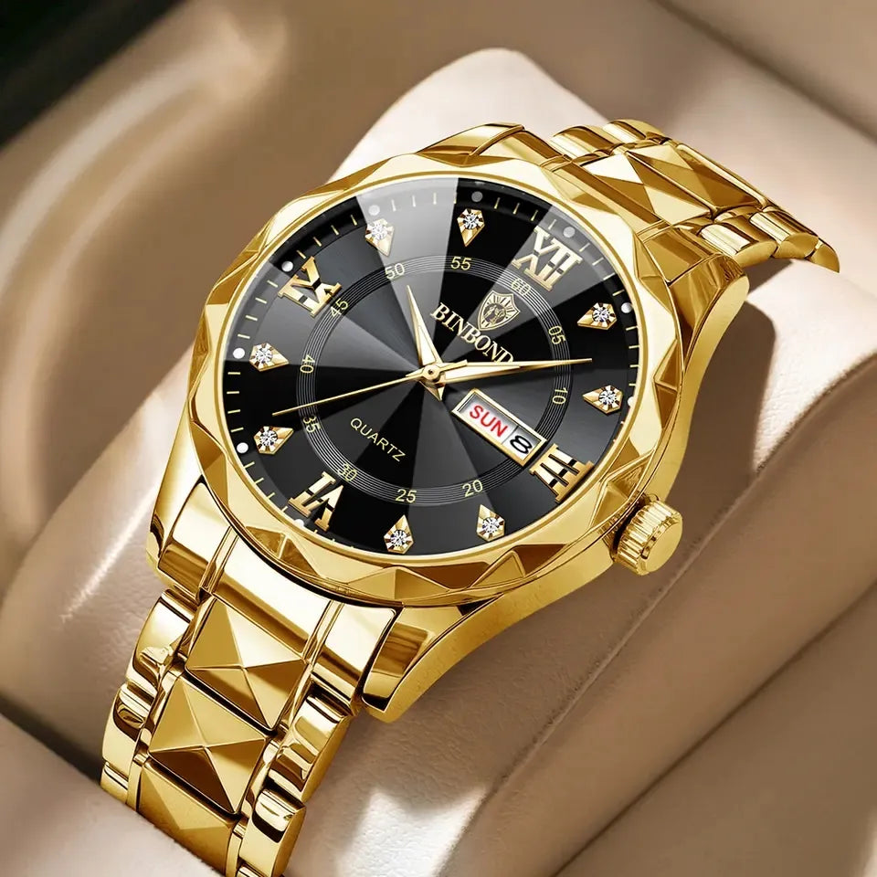Reloj de Pulsera para Parejas, Modelo 2026, Reloj de Cuarzo Luminoso de Acero Inoxidable