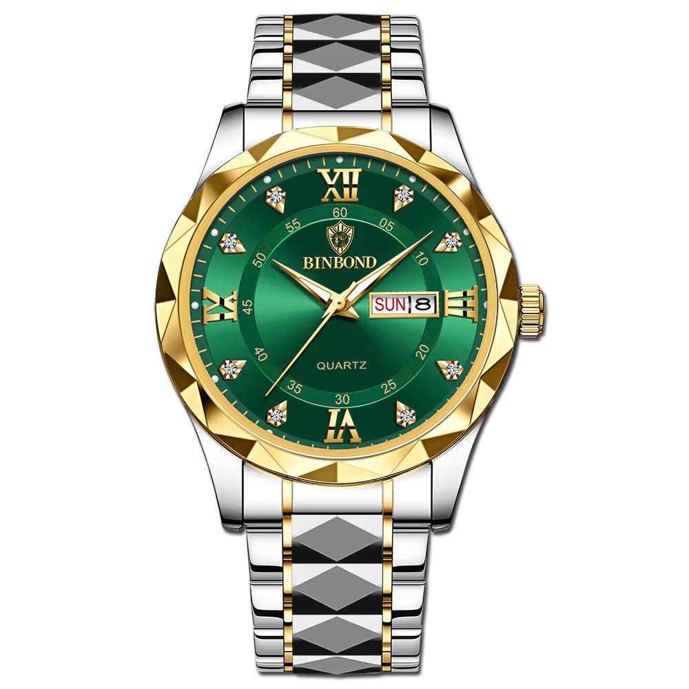 Reloj de Pulsera para Parejas, Modelo 2026, Reloj de Cuarzo Luminoso de Acero Inoxidable