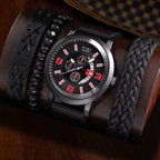 Reloj de Pulsera de Cuarzo con Correa de Cuero Casual