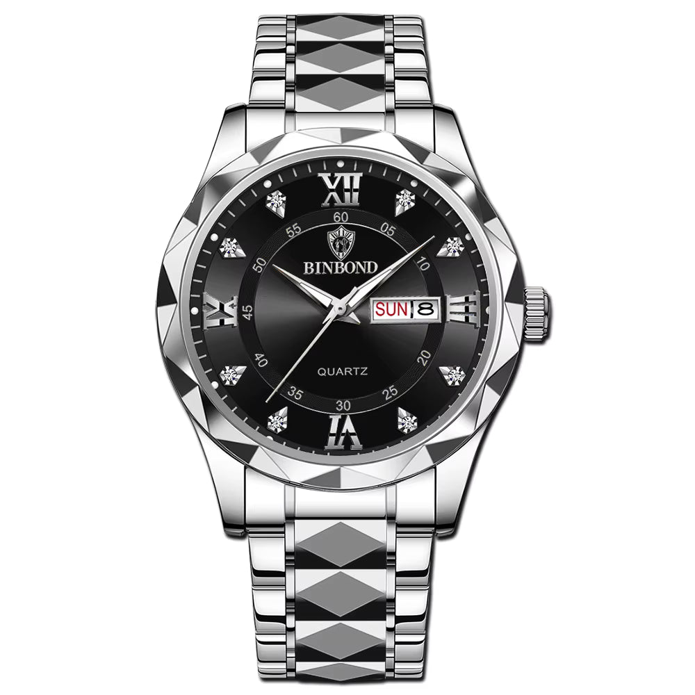 Reloj de Pulsera para Parejas, Modelo 2026, Reloj de Cuarzo Luminoso de Acero Inoxidable