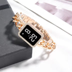 Reloj Clásico cuadrado diamante LED  casual
