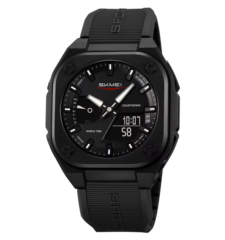 Reloj deportivo con pantalla LED de alarma Dual Movt para hombre