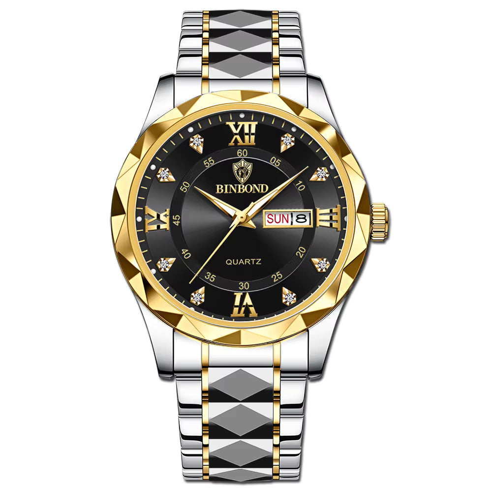 Reloj de Pulsera para Parejas, Modelo 2026, Reloj de Cuarzo Luminoso de Acero Inoxidable