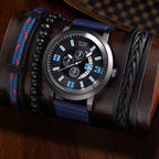 Reloj de Pulsera de Cuarzo con Correa de Cuero Casual