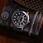 Reloj de Pulsera de Cuarzo con Correa de Cuero Casual