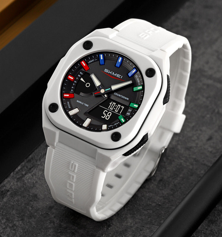 Reloj deportivo con pantalla LED de alarma Dual Movt para hombre