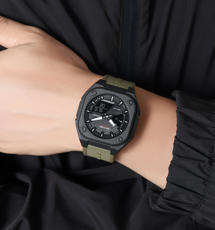 Reloj deportivo con pantalla LED de alarma Dual Movt para hombre