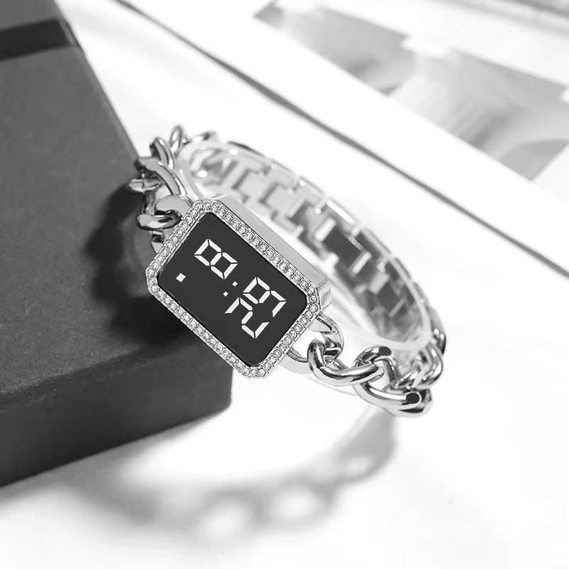 Reloj Clásico cuadrado diamante LED  casual