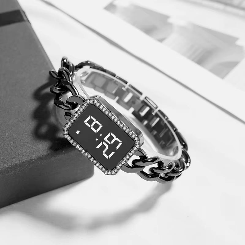 Reloj Clásico cuadrado diamante LED  casual