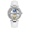 Reloj Mecánico Automático para Mujer - Diseño Luna Calado con Diamantes Incrustados