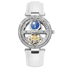 Reloj Mecánico Automático para Mujer - Diseño Luna Calado con Diamantes Incrustados