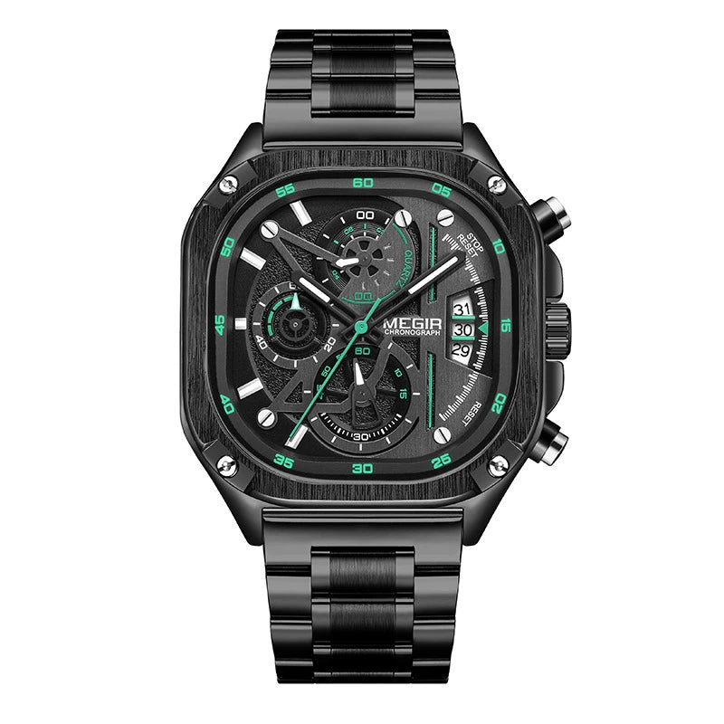 Reloj para hombre, cronógrafo multifunción de 6 agujas