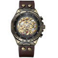 Reloj mecánico automático de bronce estilo retro