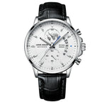 Reloj Luminoso de cuero con tres esferas