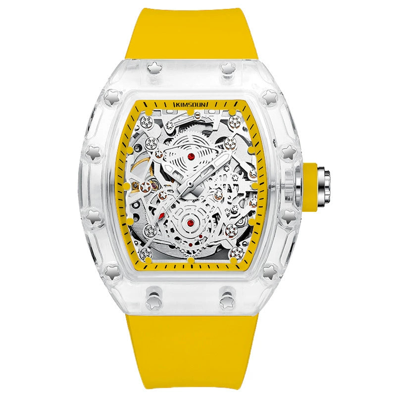 Reloj transparente impermeable hombres a la moda